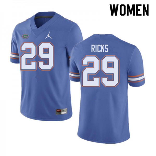 Jordan Brand Women #29 Isaac Ricks Florida Gators College Football Jerseys Blue